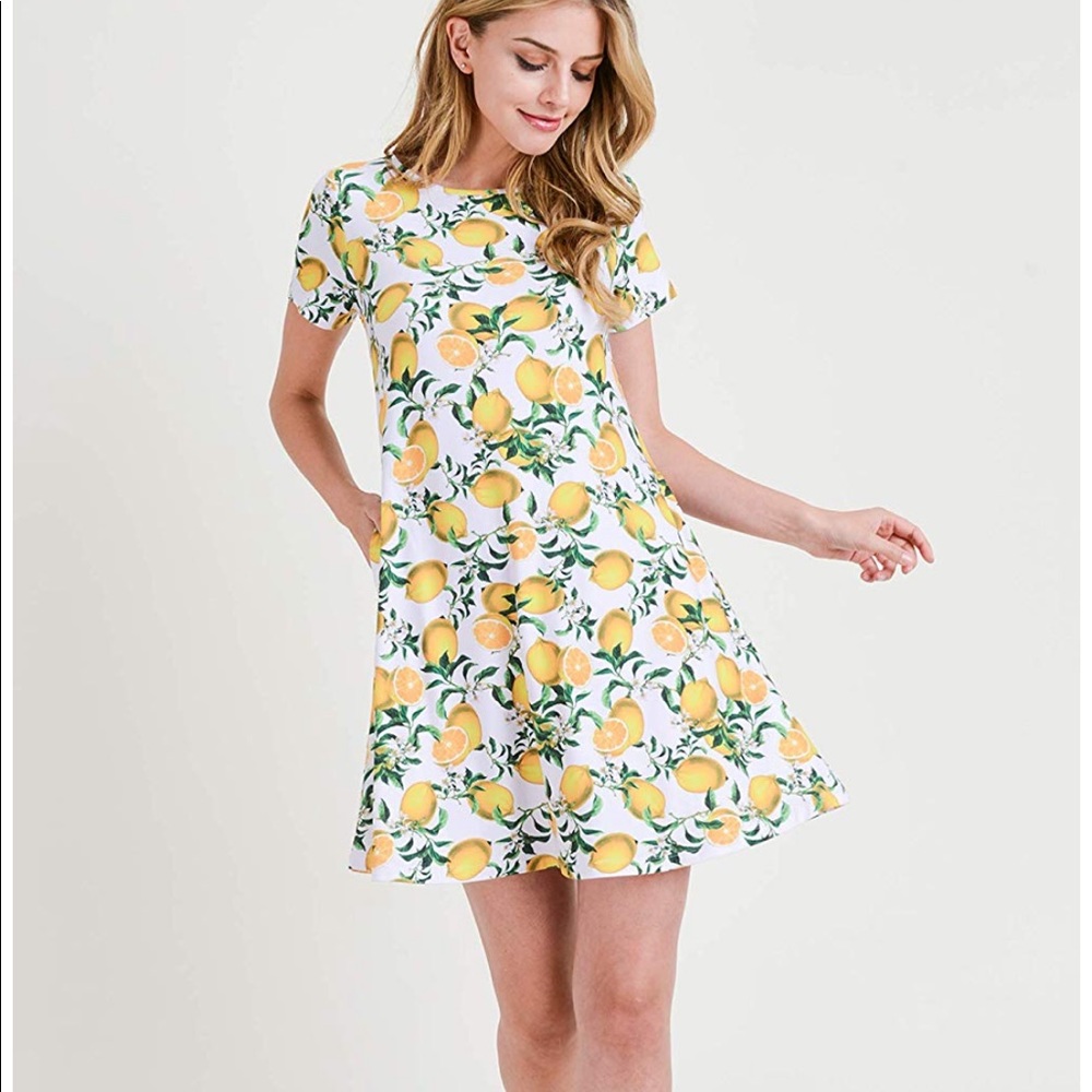 Lemon Swing Dress with Pockets!